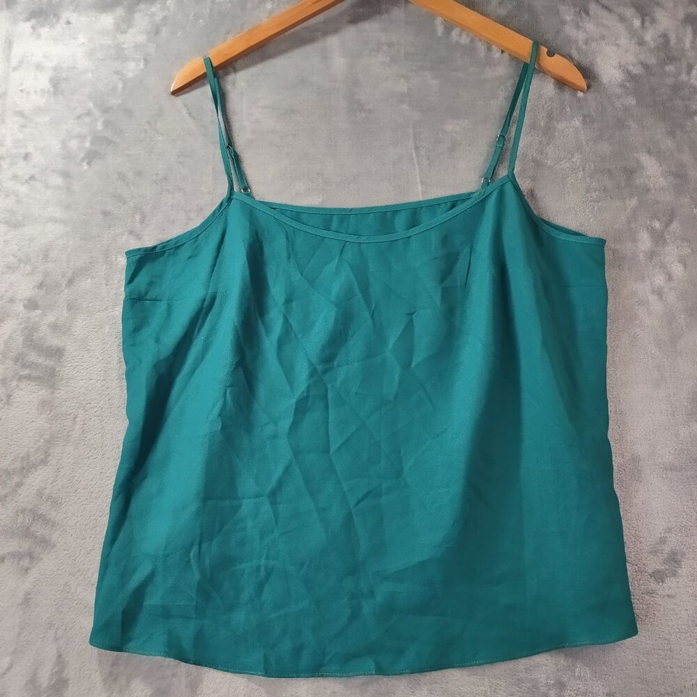 J Crew Womens Teal Cami Tank‎ Top Medium Spaghetti Strap Lightweight Summer